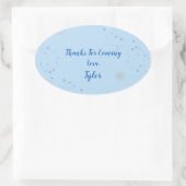 Onederland Boyパーティーありがとうステッカー 楕円形シール (バッグ)