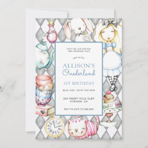 ONEderland Girl's 1th Birthday招待状 招待状