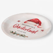 Onederland Santa Hat 1st誕生日 ペーパープレート (アングル)