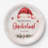 Onederland Santa Hat 1st誕生日 ペーパープレート (正面)