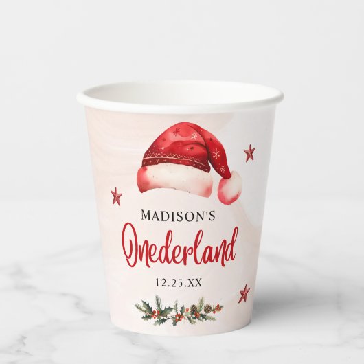 Onederland Santa Hat 1st誕生日 紙コップ (正面)
