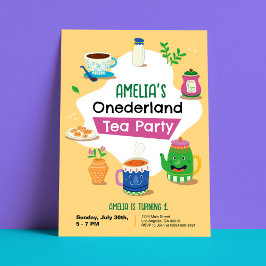 Onederland Teaパーティー – 誕生日パーティーInvita 招待状