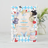 Onederland Tea Alice in Wonderland 1st Birthday 招待状 (スタンド正面)
