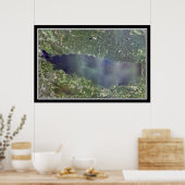 Oneida Lake New York Satelliteポスターマップ ポスター (キッチン)