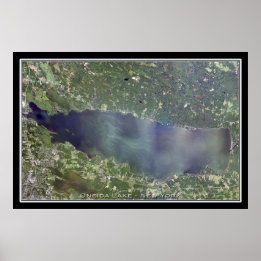 Oneida Lake New York Satelliteポスターマップ ポスター