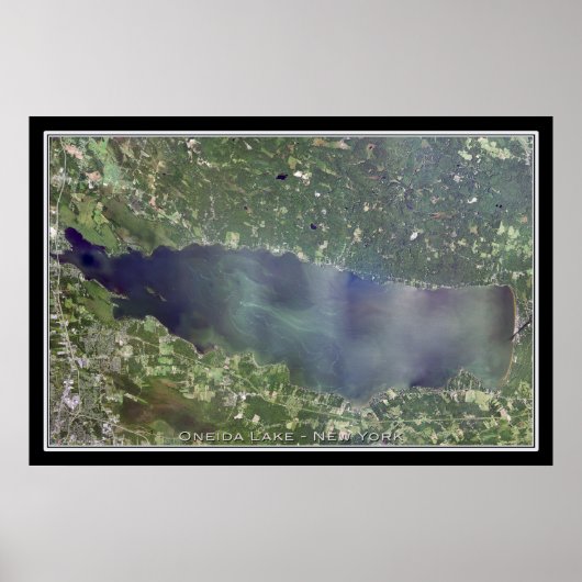 Oneida Lake New York Satelliteポスターマップ ポスター (正面)