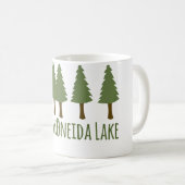 Oneida Lake Rustic Camping Pine Trees Woods Forest コーヒーマグカップ (正面右)