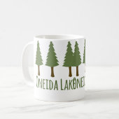 Oneida Lake Rustic Camping Pine Trees Woods Forest コーヒーマグカップ (正面左)