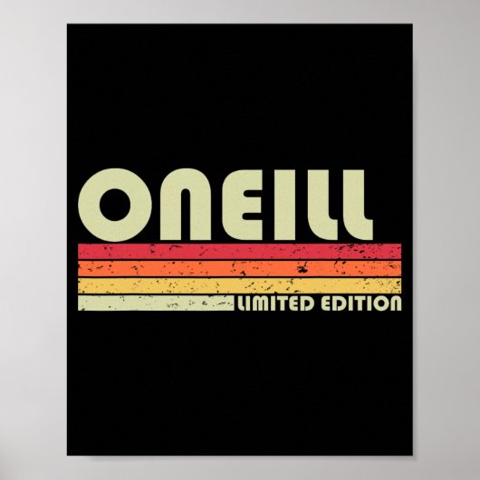 Oneillの苗字 楽しい レトロ ヴィンテージ 80年代 90年代 誕生日 ポスター (正面)