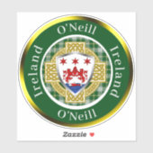 O'Neill Irish Shield/Celtic Cross Personalized シール (シート)