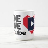 OneLoveDTubeの大きい文字及びハート コーヒーマグカップ (中央)