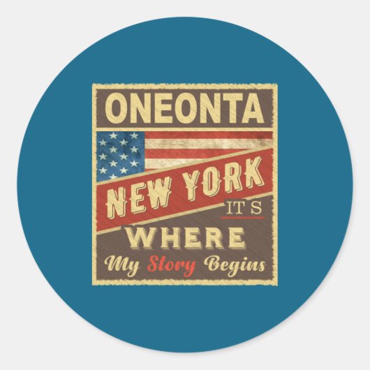 Oneonta Ny Its Where My Story Begins _1  ラウンドシール (正面)
