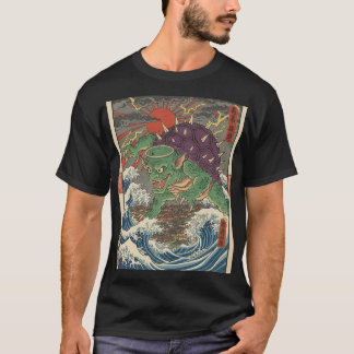 Oni Turtle Rising Sun Ukiyo-e Tシャツ