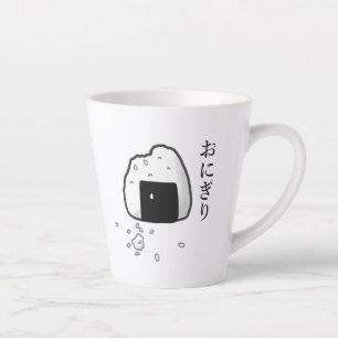 onigiri rice ball in japanese hiragana カフェラテマグ