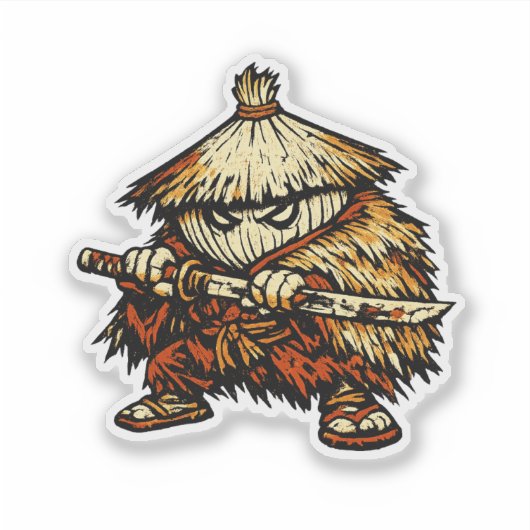 Onion Outlaw — Funny Vegetable Lone Ronin Vintage  シール (正面)