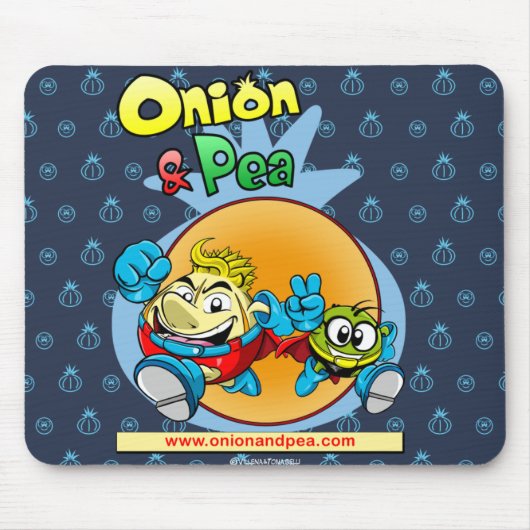 Onion & Pea blue mousepad. マウスパッド (正面)