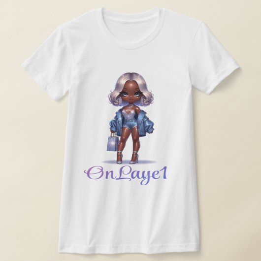 "OnLaye1"女性用Bella+CanvasスリムフィットTシャツ Tシャツ (レイダウン)
