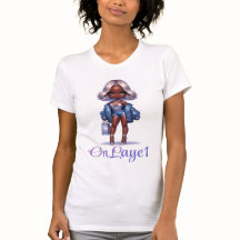 "OnLaye1"女性用Bella+CanvasスリムフィットTシャツ