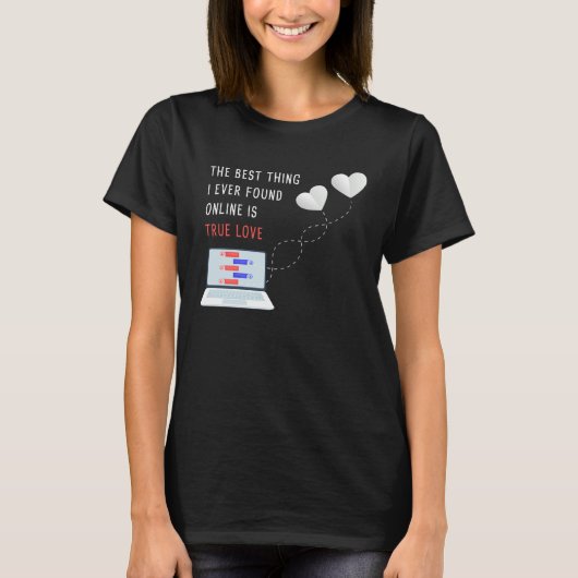 Online Dating Couples Relationship Valentineu2019s Tシャツ (正面)