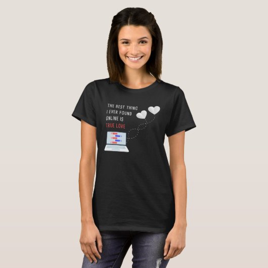 Online Dating Couples Relationship Valentineu2019s Tシャツ (正面フル)