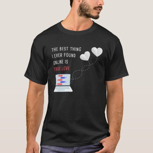 Online Dating Couples Relationship Valentineu2019s Tシャツ (正面)