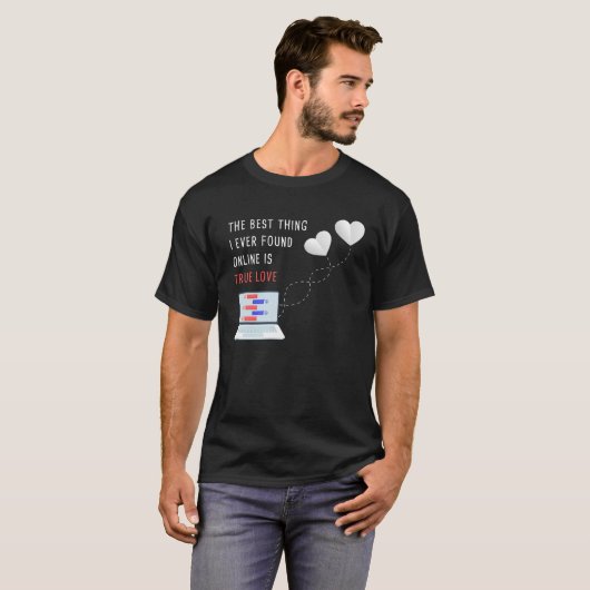Online Dating Couples Relationship Valentineu2019s Tシャツ (正面フル)