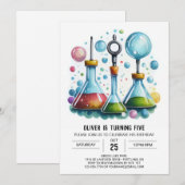 Online Discovery Fusion Scientist誕生日 招待状 (正面/裏面)