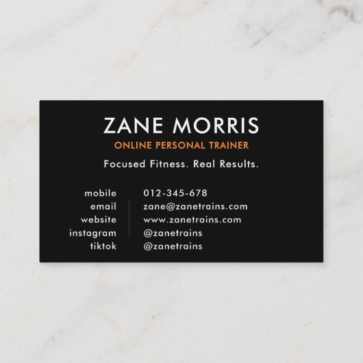 Online Personal Trainer Photo QR Code 名刺 (裏面)