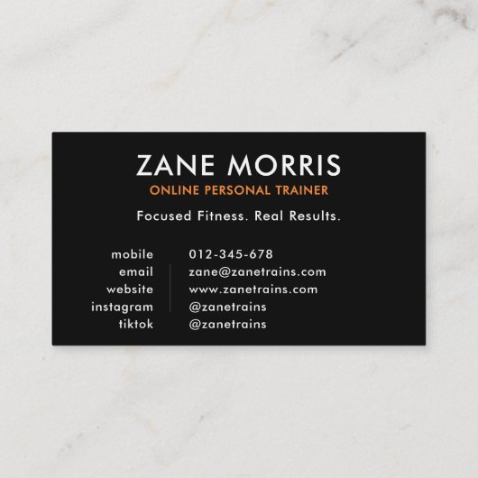 Online Personal Trainer QR Code 名刺 (裏面)