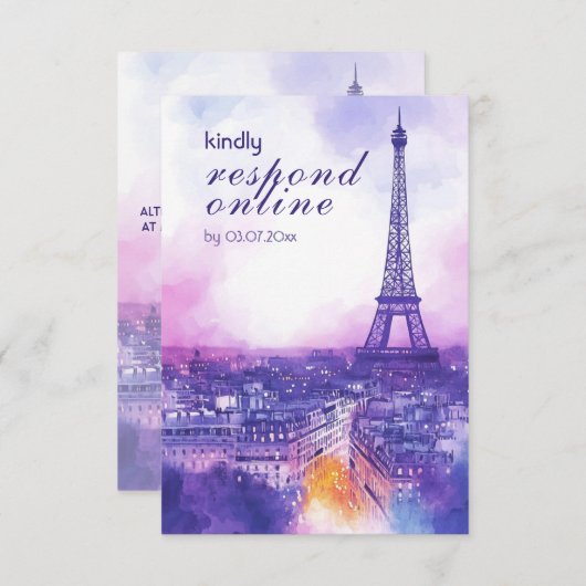 Online Reply Request Amour Éternel RSVP Card  エンクロージャーカード (正面/裏面)