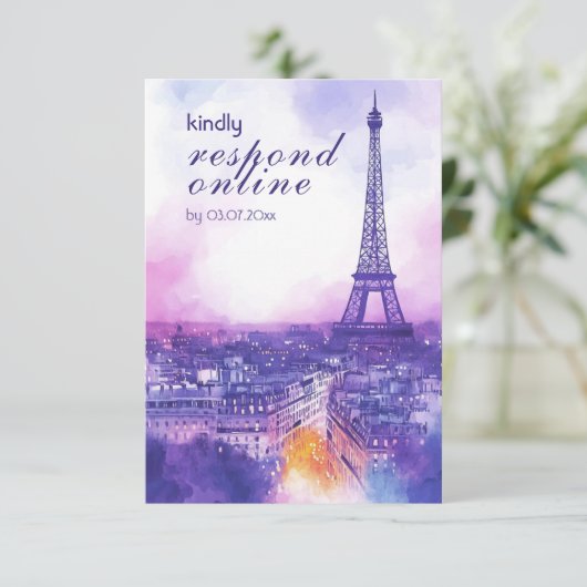 Online Reply Request Amour Éternel RSVP Card エンクロージャーカード (スタンド正面)