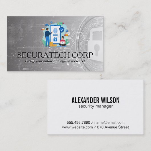 Online Security | Modern Tech 名刺 (正面/裏面)