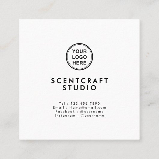 Online Shop Modern Photo Overlay QR Code Square スクエア名刺 (裏面)