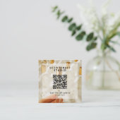 Online Shop Modern Photo Overlay QR Code Square スクエア名刺 (スタンド正面)