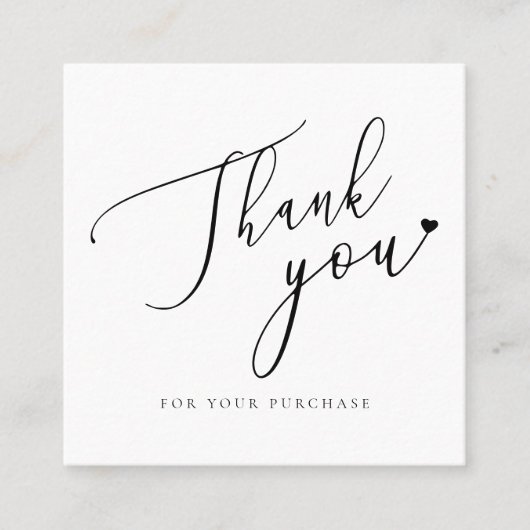 Online Shop Promotional QR Code Thank You Inserts スクエア名刺 (正面)