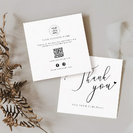 Online Shop Promotional QR Code Thank You Inserts スクエア名刺