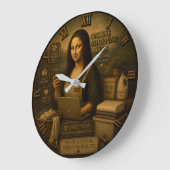 Online Shopping Funny Mona Lisa Shopper Gift ラージ壁時計 (傾斜)