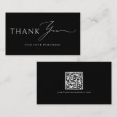 Online Store Thank You QR Code website Black 名刺 (正面/裏面)