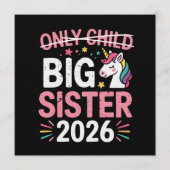 Only Child Crossed Out Big Sister 2026 Pregnancy  招待状 (正面)