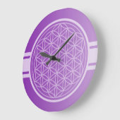 ONLY COLORグラデーション紫 – 生の花 ラージ壁時計 (傾斜)