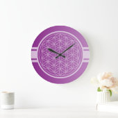 ONLY COLOR GRADIENTSプラム – 花の生け花 ラージ壁時計 (ホーム)