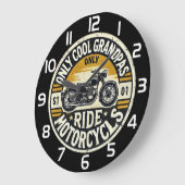 Only Cool Grandpas Ride Motorcycles ラージ壁時計 (傾斜)