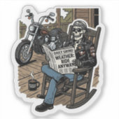 Only Flies When You Ride Sticker — Biker Decal シール (正面)