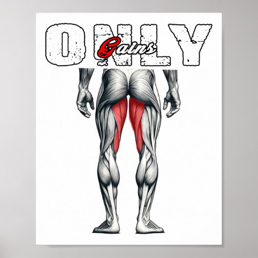 Only Gains Bodybuilding Workout Gym  ポスター (正面)