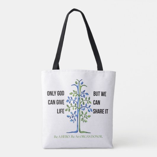 Only God Can Give Life Tree Awareness トートバッグ (裏面)