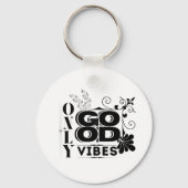 Only Good Vibes -前向きやる気を起こさせるタイポグラフィ キーホルダー (正面)