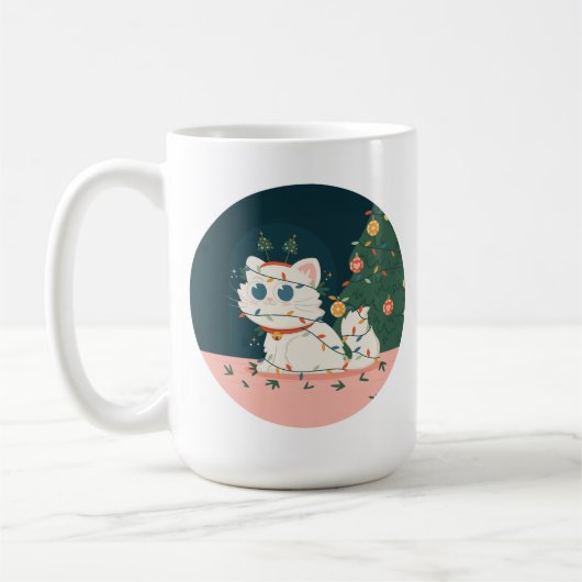 Only One Creature Was Stirring: Festive Feline コーヒーマグカップ (左)
