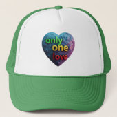 Only One Love – Reggae-Inspired Heart Art  キャップ (正面)