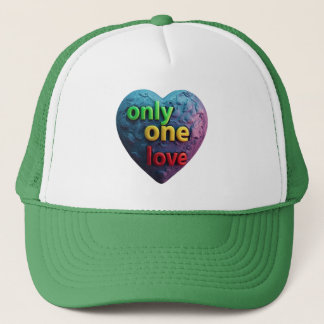 Only One Love – Reggae-Inspired Heart Art キャップ