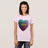 Only One Love – Reggae-Inspired Heart Art Tシャツ (正面フル)